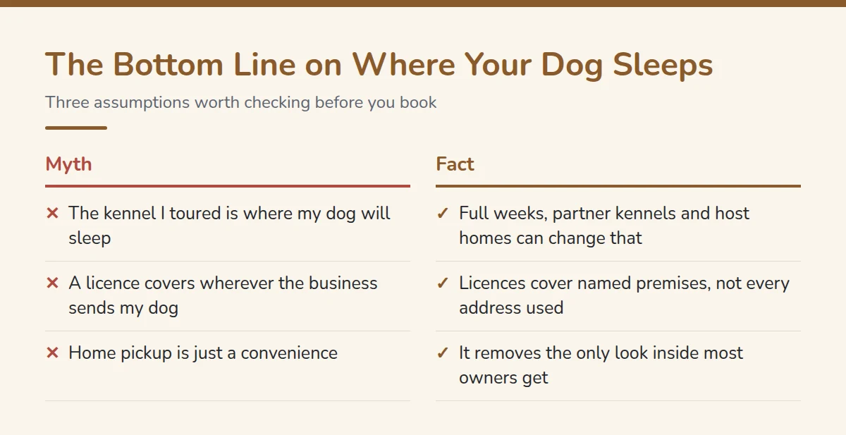 Summary card: The Bottom Line on Where Your Dog Sleeps