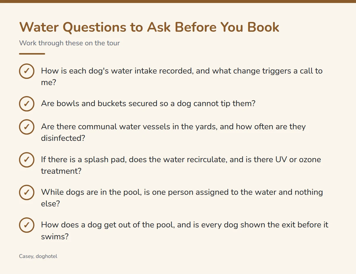 Summary card: Water Questions to Ask Before You Book